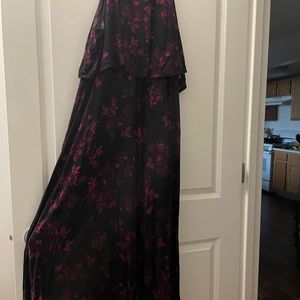 Torrid Black Floral High Neck Jersey Maxi Stretch Waist Dress 3x Large